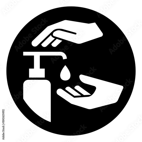 Use Hand Sanitiser Symbol Sign, Vector Illustration, Isolate On White Background Label.EPS10