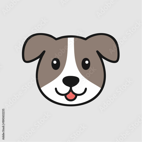 Cute Puppy Dog Face Icon Vector Illustration