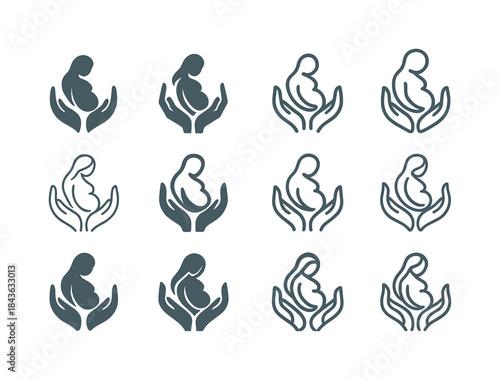 Prenatal Care Icons. prenatal care. Icon set. Set Logo of prenat