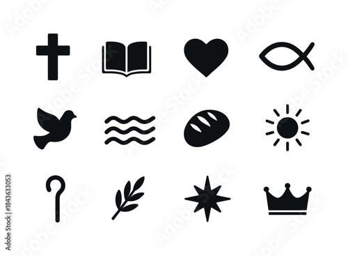 Christian Symbols Icons. Jesus