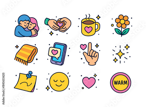 Sweet Moments Icons. Sweet moments. Colorful isometric vector ic