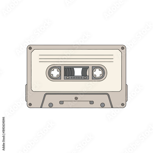 Retro audio cassette tape illustration