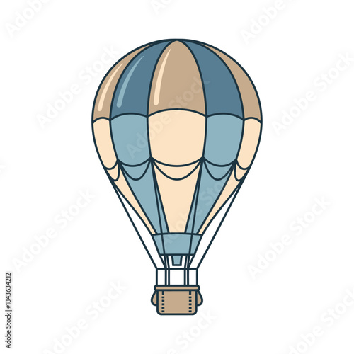 Stylized hot air balloon for travel and adventure.