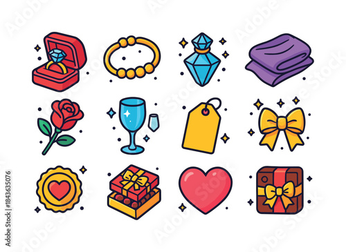 Colorful Iconic Gift Set. Luxury anniversary gifts. Colorful iso