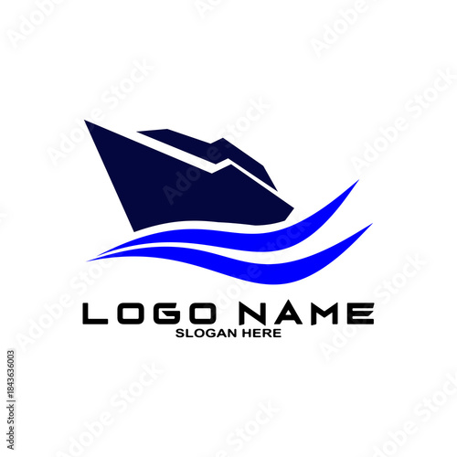 Cruise Ship illustration icon, cruise ship. Ship logo.	