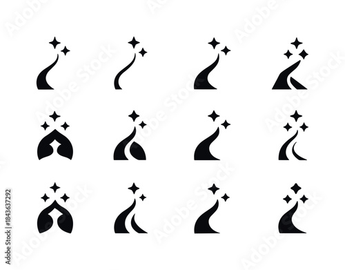 Emblematic Logo Variations. Dreams coming true. Icon set. Set Lo