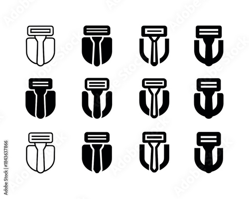 Razor Holder Icons. Razor holder. Icon set. Set Logo of razor ho
