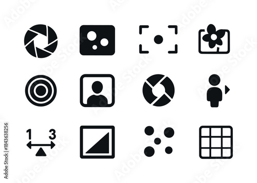 Depth of Field Icons. Depth of field. Solid icon set of Depth of