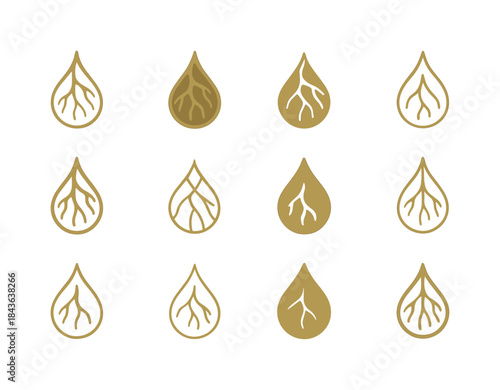 Liquid Gold Logos. liquid gold. Icon set. Set Logo of liquid gol