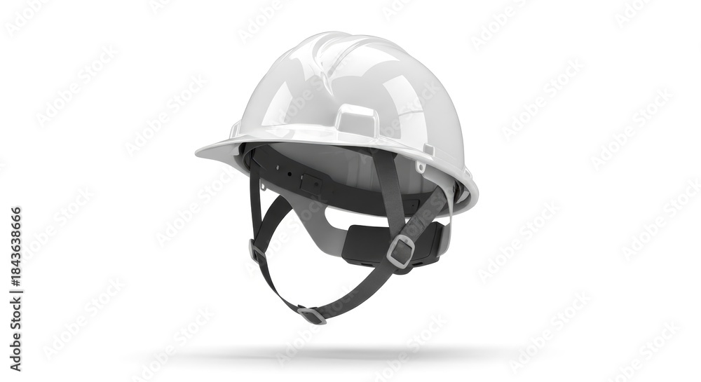 Naklejka premium Professional White Hard Hat for Safety and Protection