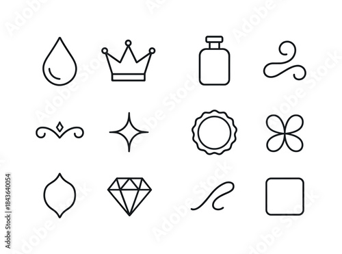 Luxury Icons Grid. Luxurious elements. Line icon set of Luxuriou
