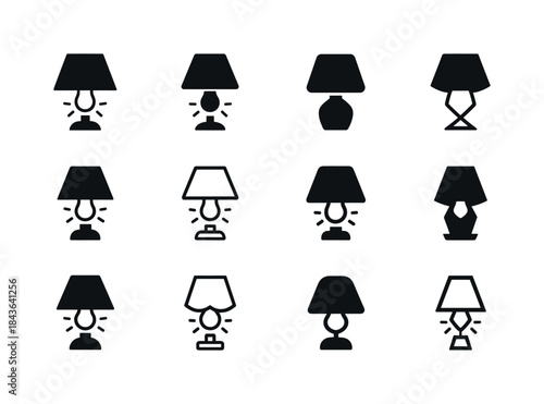 Home Lighting Icons. Home lighting and ambient lighting. Icon se