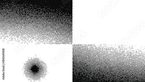 Modern Abstract Stippled Gradient Background with Radial Element.