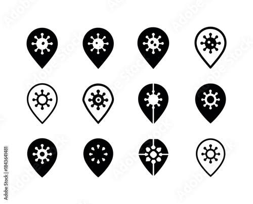 Disease Outbreak Icons. Disease outbreaks. Icon set. Set Logo of