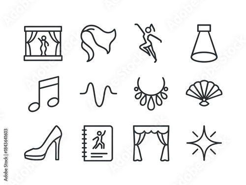 Exotic Dance Icons. Exotic dance and creative expression. Line i