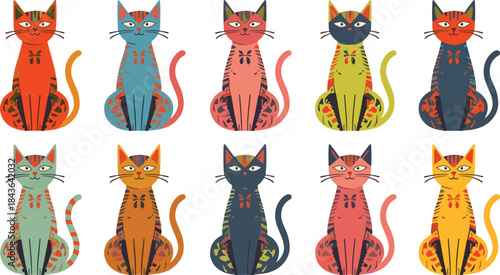 vector illustration of a set of dog