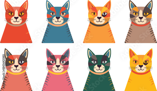vector illustration of a set of dog