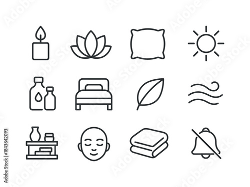 Home Serenity Icons. Home Serenity. Line icon set of Home Sereni