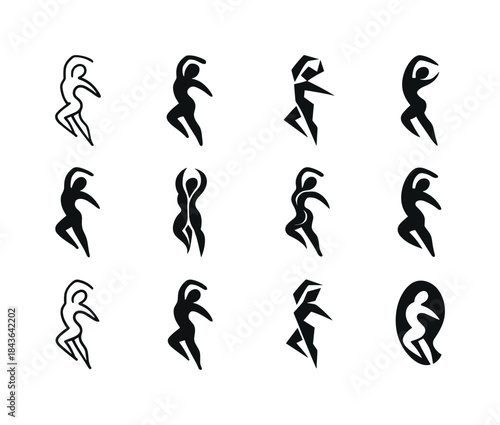 Exotic Dance Logos. Exotic dance and creative expression. Icon s