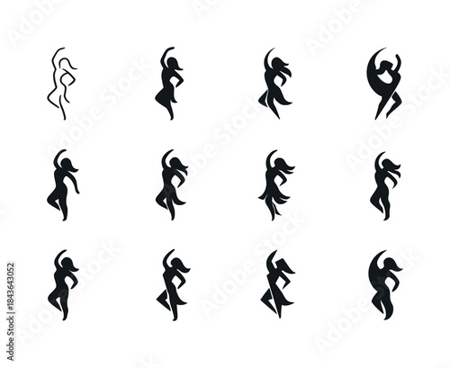 Exotic Dance Logos. Exotic dance and creative expression. Icon s