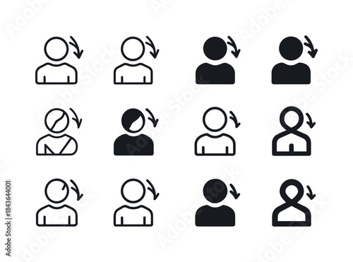 Posture Shift Logos. posture shift. Icon set. Set Logo of postur