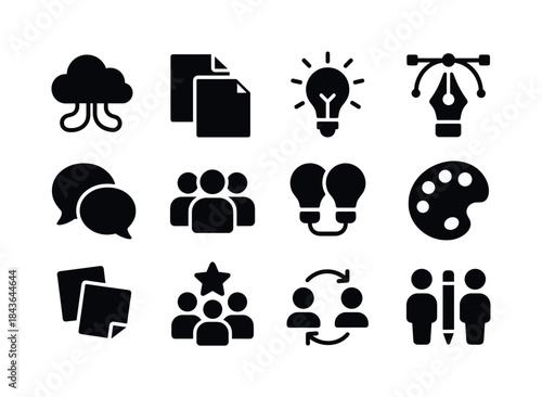 Creative Collaboration Icons. Creative collaboration. Solid icon