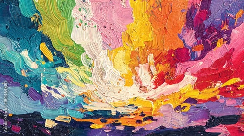 Contemporary abstract art canvas creation vibrant colors modern environment artistic viewpoint