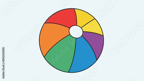 A vibrant 3D rendering of a colorful pyramid and bright Easter eggs featuring a spectrum of red, yellow, and green colors, forming a round chart icon