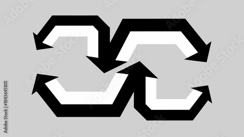 Green recycle symbol icon with three arrows forming a circular design representing environmental conservation and waste management
