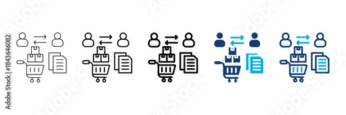 procurement icon set consisting of multiple styles vector illustration