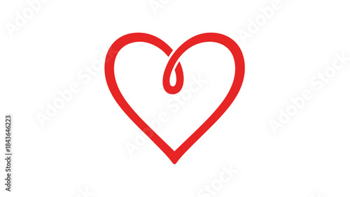 Red Heart Symbol of Love and Affection: A minimalist, vibrant red heart, a universal symbol of love, compassion, and affection, stands alone, evoking warmth and positive emotion.