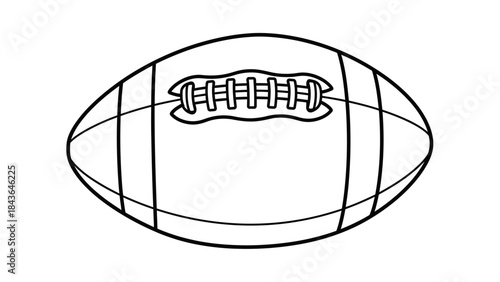 American Football Monochrome: A simple outline of an American football, perfect for any sports-themed design.