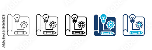 prototype icon set consisting of multiple styles vector illustration