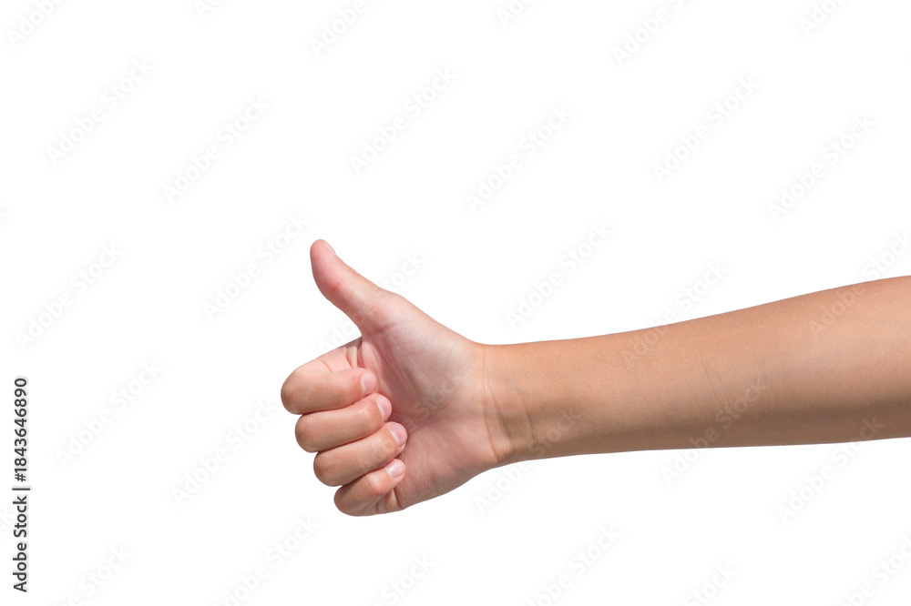 custom made wallpaper toronto digitalThumbs up gesture. Hand with thumb up on white background.