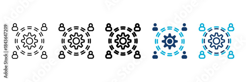 stakeholders icon set consisting of multiple styles vector illustration