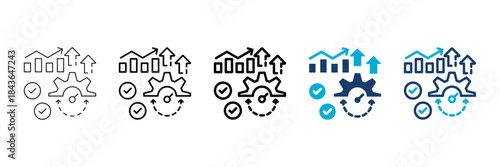 optimization icon set consisting of multiple styles vector illustration