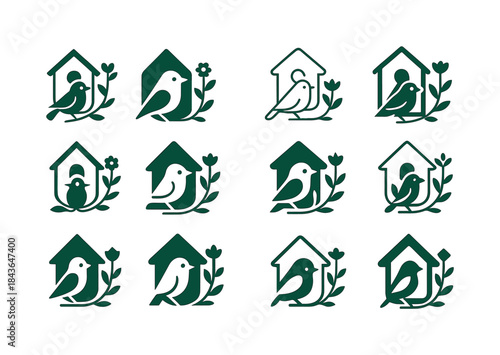 Bird-Friendly Garden Icons. Building a bird-friendly garden with
