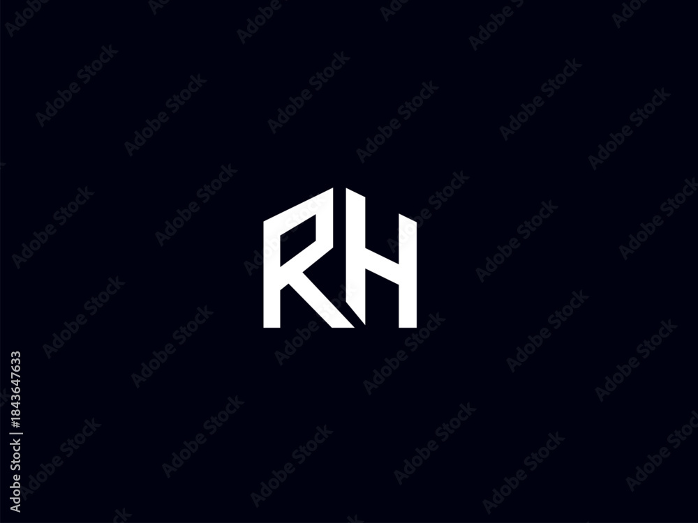 Fototapeta premium RH logo icon design typography logo