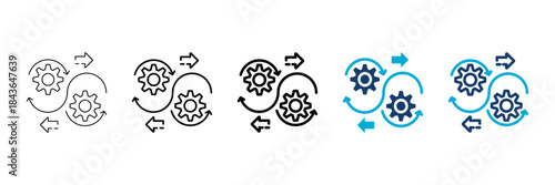 change management icon set consisting of multiple styles vector illustration