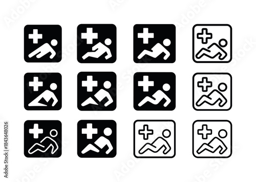 Worksite Accident Icons. Worksite Accidents. Icon set. Set Logo