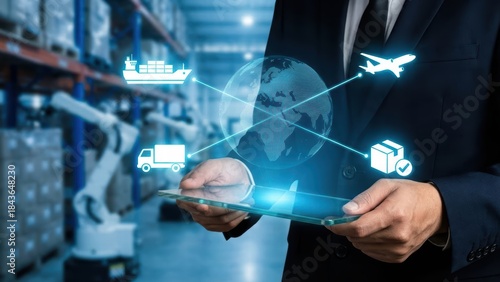 Streamlining global supply chain management innovations in logistics and technology warehouse setting professional perspective