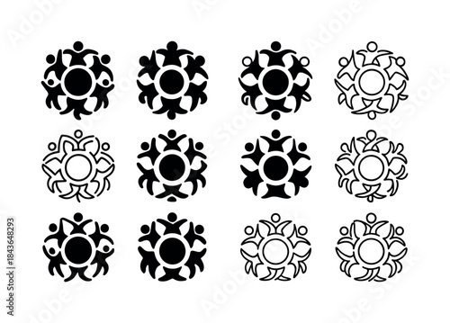 Cultural Unity Icons. cultural unity. Icon set. Set Logo of cult