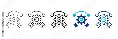quality management icon set consisting of multiple styles vector illustration