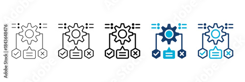 methodology icon set consisting of multiple styles vector illustration