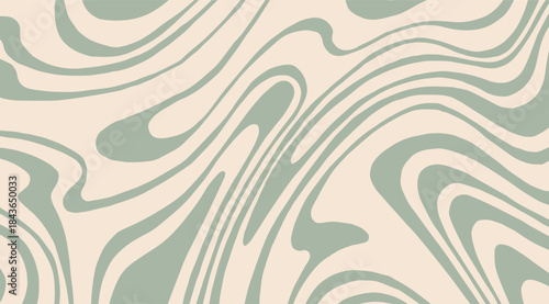 Sage green liquid swirl shapes on cream background graphic design