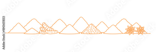 spice heap collection line icon in vector format. spice heap collection sign. illustration of an isolated contour with color