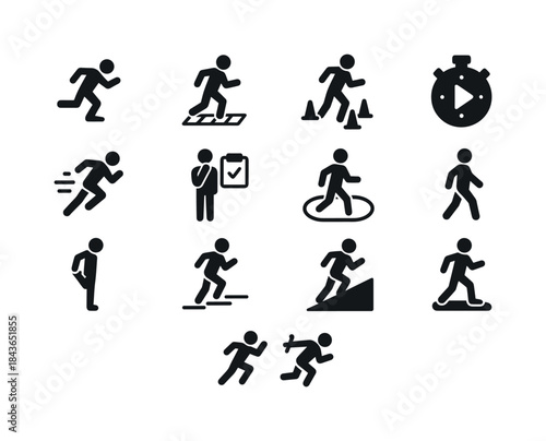 Athletic Training Icons. Athletic training. Solid icon set of At