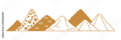 vector line icon of a spice heap collection. spice heap collection symbol. colored illustration of an isolated contour