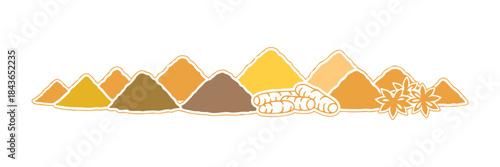 spice heap collection line icon vector. spice heap collection sign. isolated contour symbol colored illustration