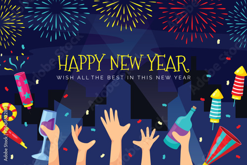 Happy new year celebration